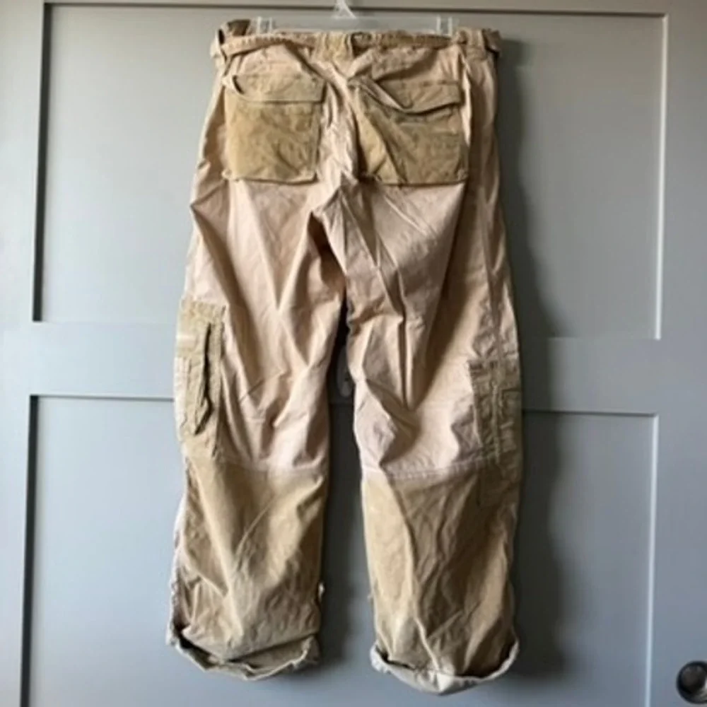 Abercrombie Fitch Cargo Pants Women L Tan Patchwork Corduroy Utility Belted - Picture 8 of 16